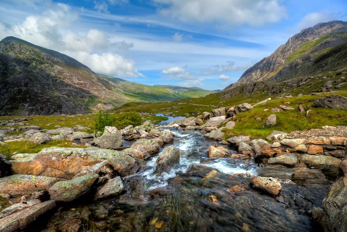 Scenic view of Cwm Idwal National Nature Reserve