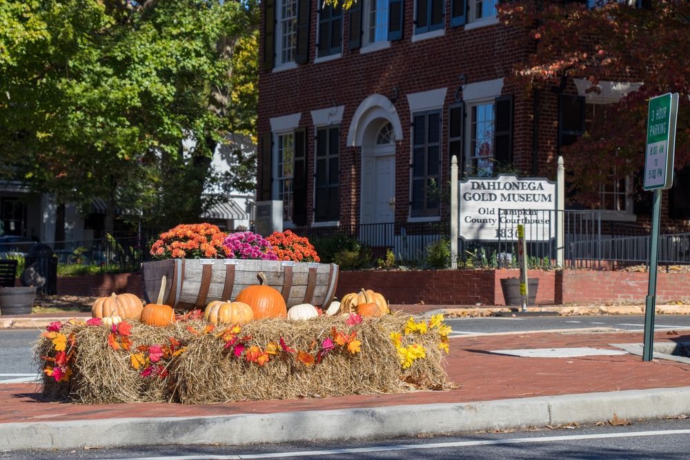 Haloween decoration in front of Dahlonega Gold Museum