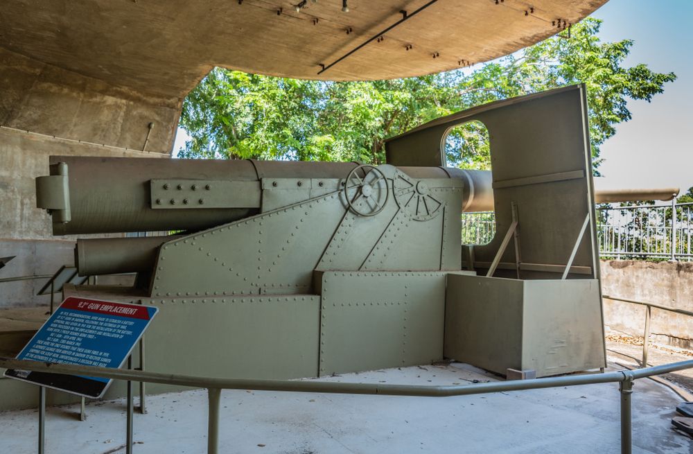 Gun emplacement kept in display at Darwin Military Museum