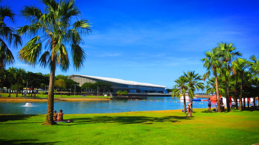 People chilling at Darwin Waterfront