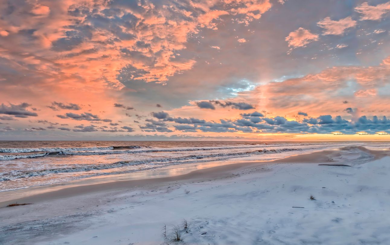 Scenic sunset at Dauphin Island, Alabama