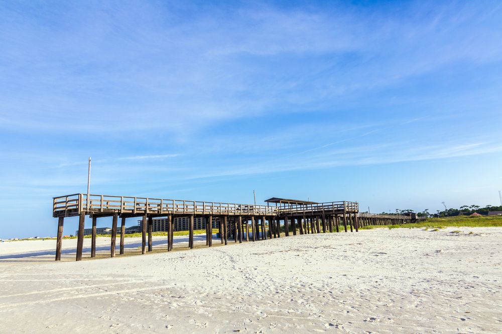 Daytime view of the Dauphin Island Pier