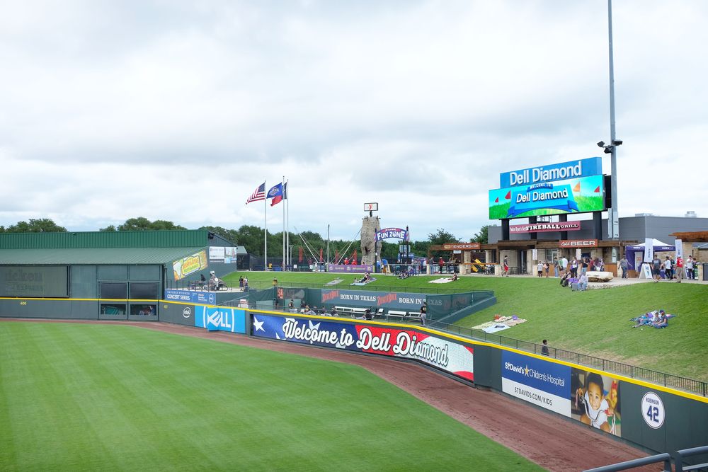The field of Dell Diamond Stadium