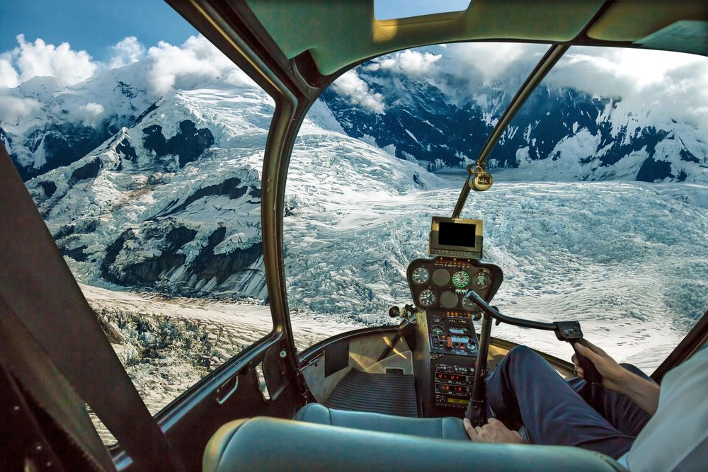 View of Denali glaciers of Denali