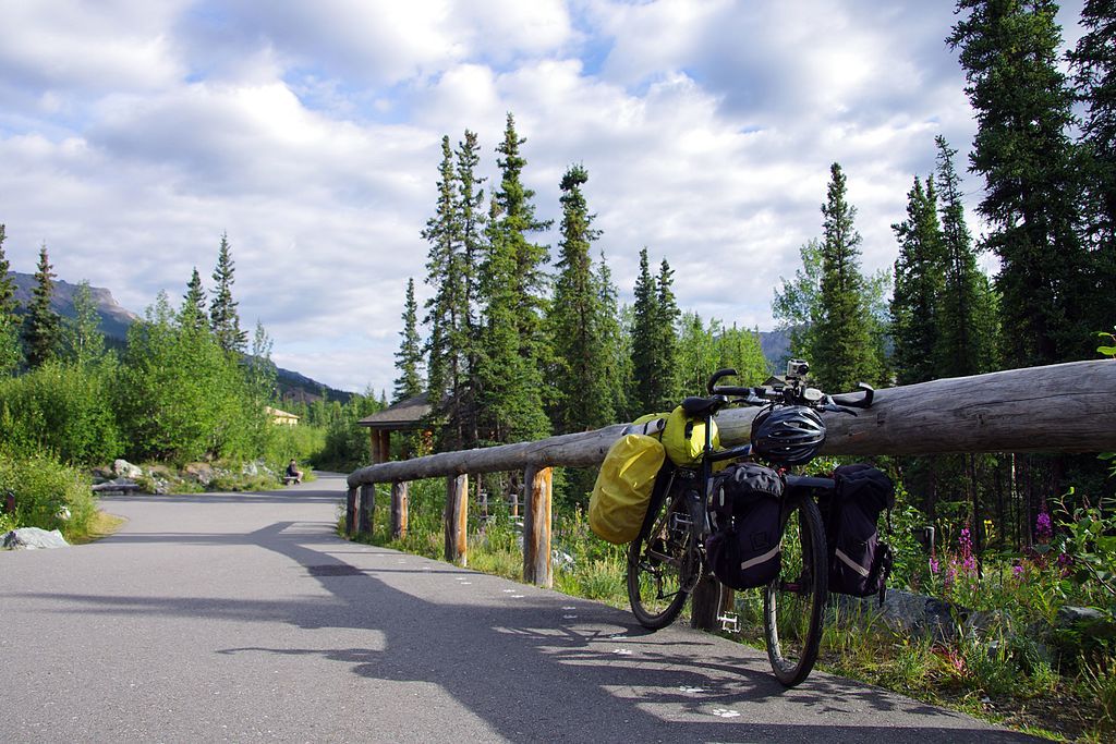 People cycling at Denali