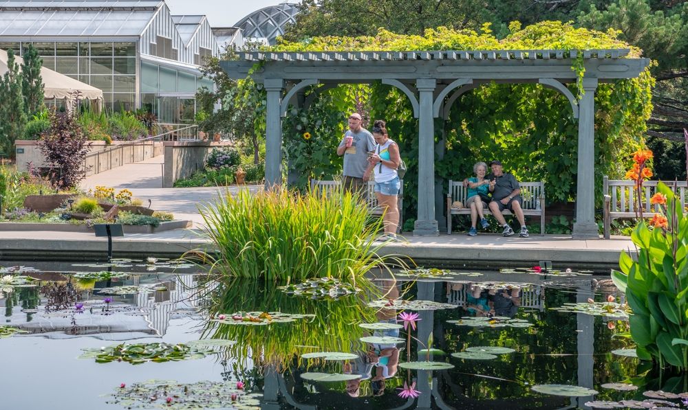 Couples enjoying their day at Denver Botanic Gardens
