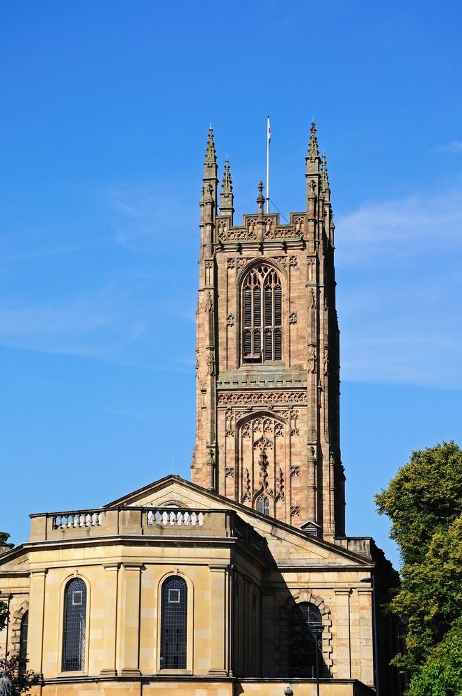 Front view of Derby Cathedral