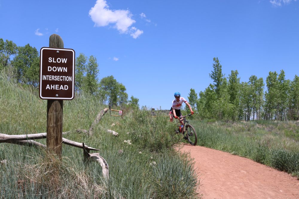 A man cycling at Devil's Backbone Nature Trail