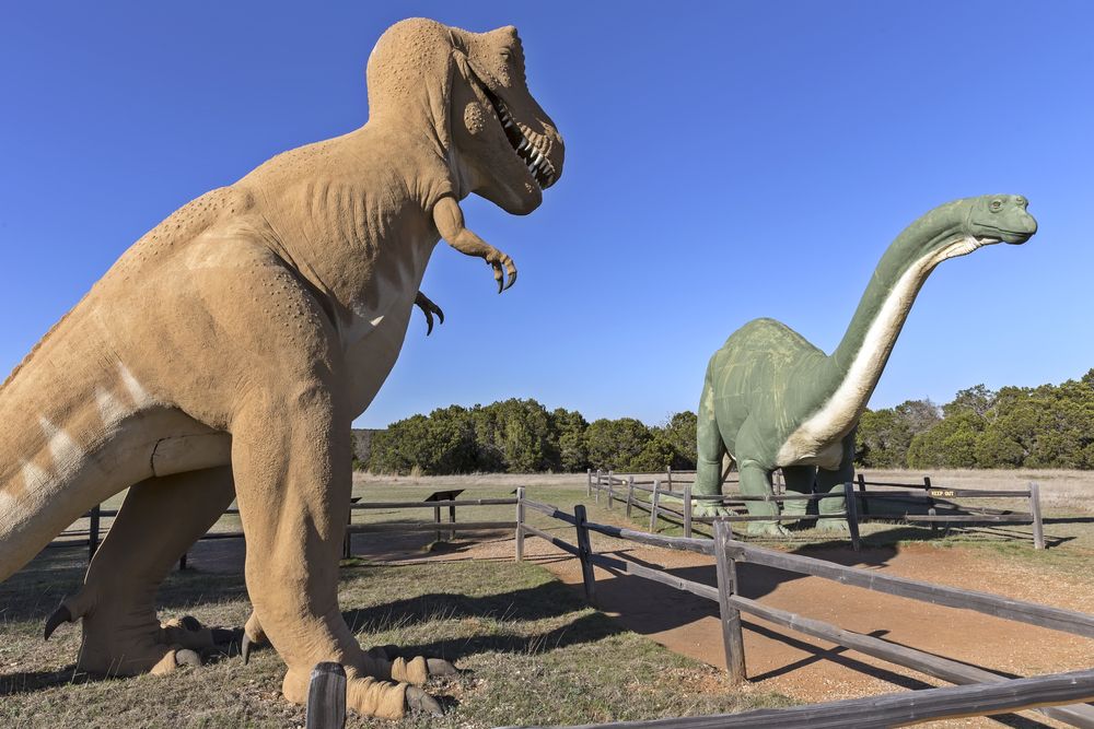 Dinosaur sculptures at Dinosaur Valley State Park