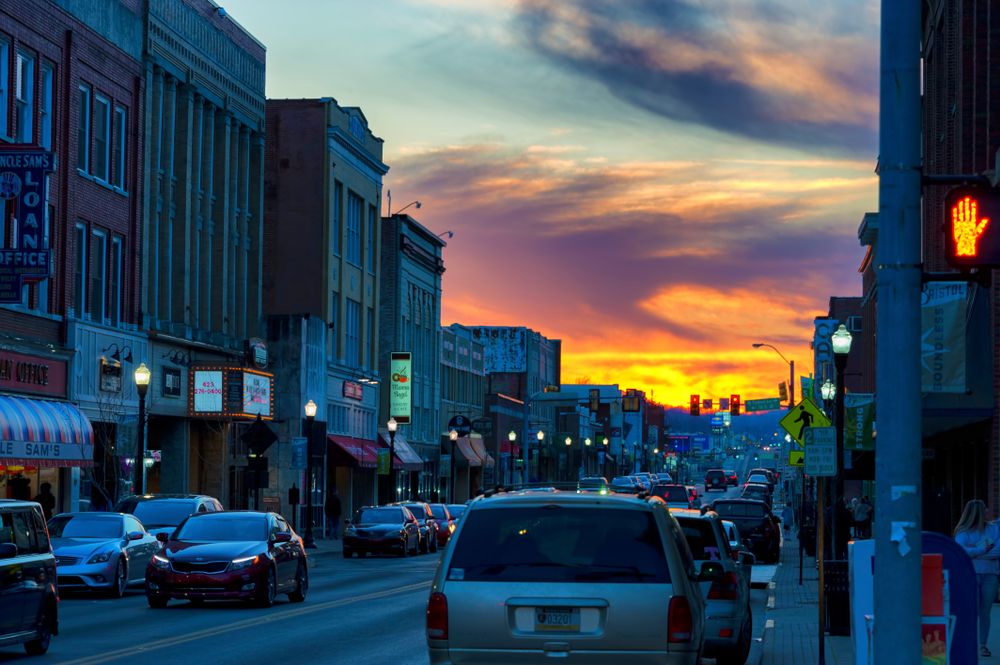 Sunset over Downtown Bristol