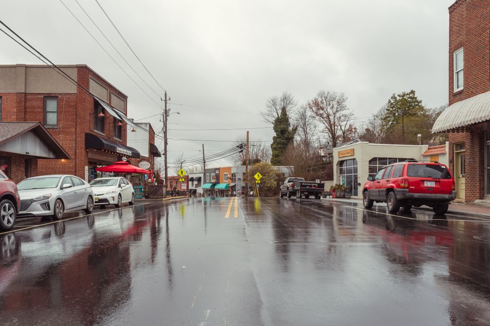 Cars parked along Downtown Burnsville