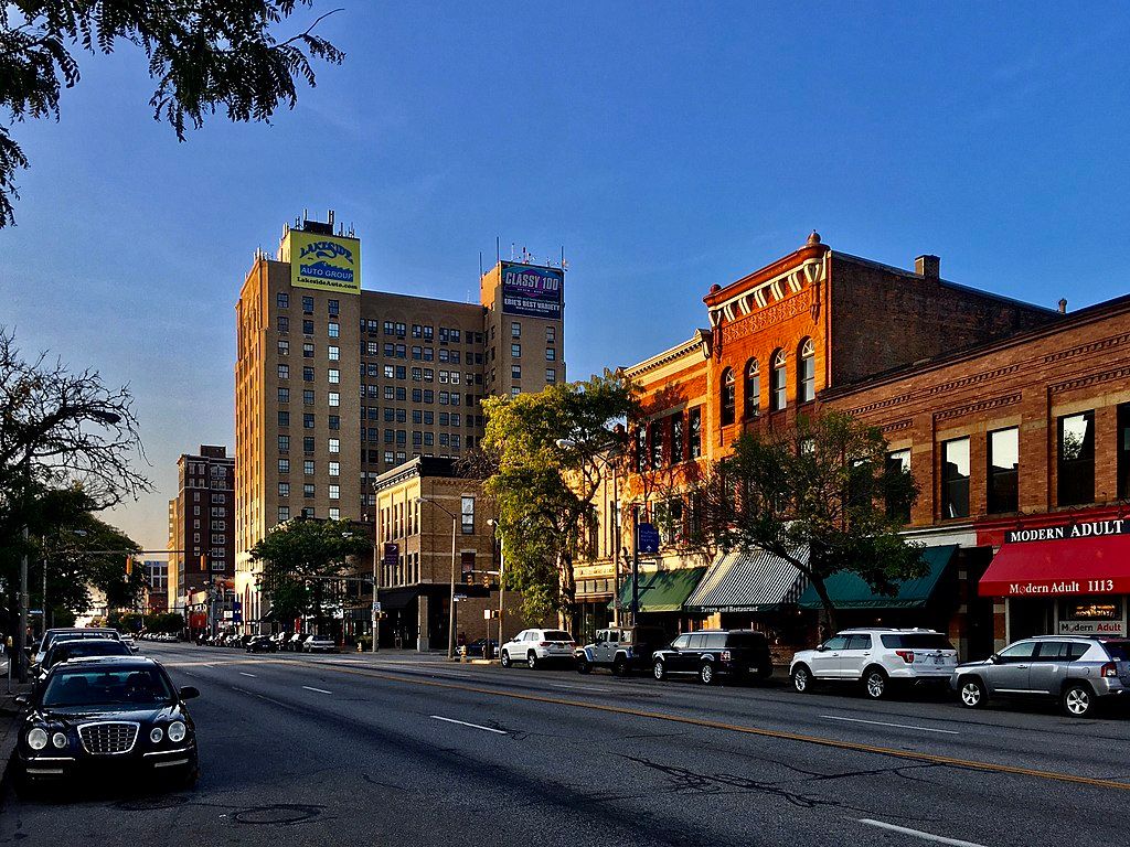 A street at Downtown Erie