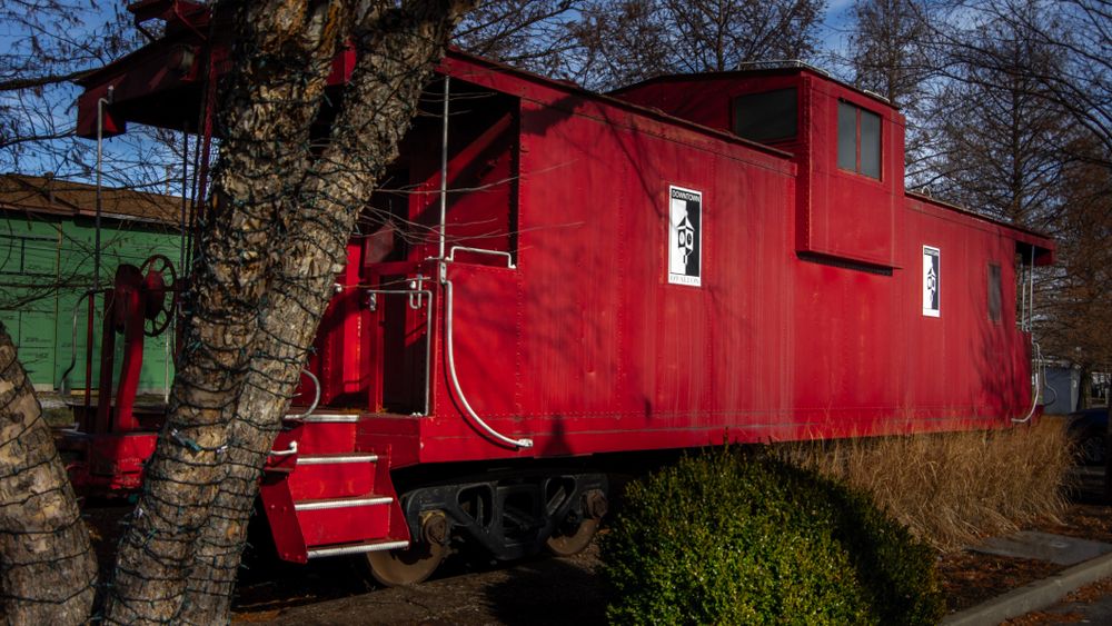 An old train caboose at Downtown O’Fallon