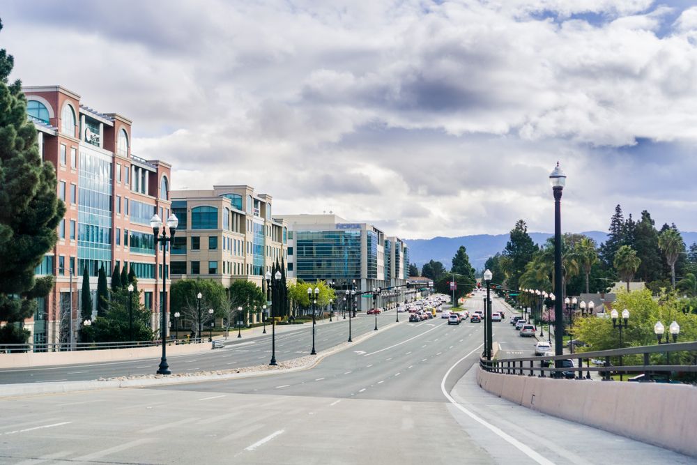 The road of Downtown Sunnyvale