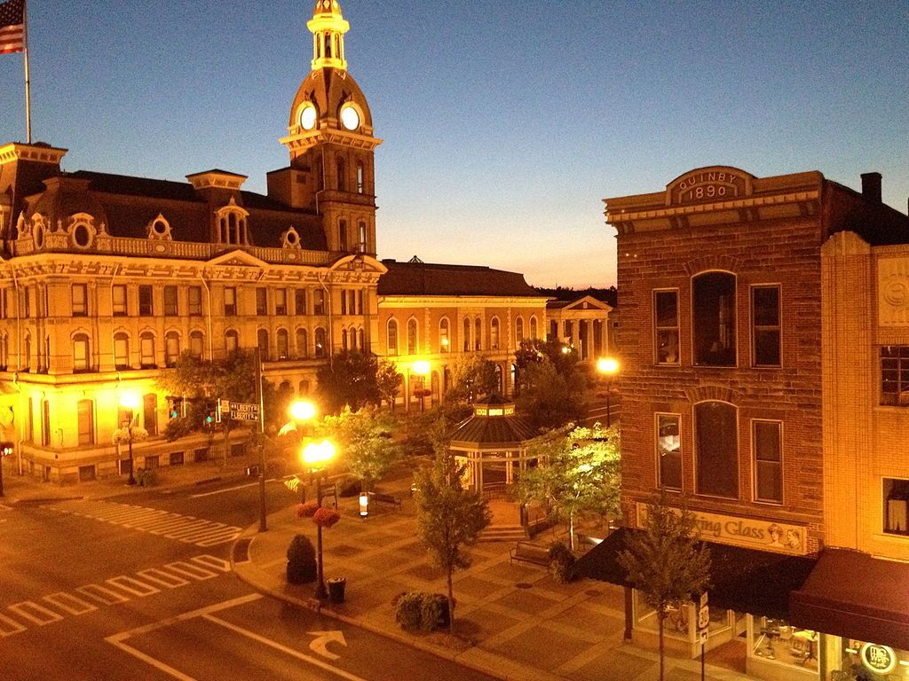 Night view of Downtown Wooster