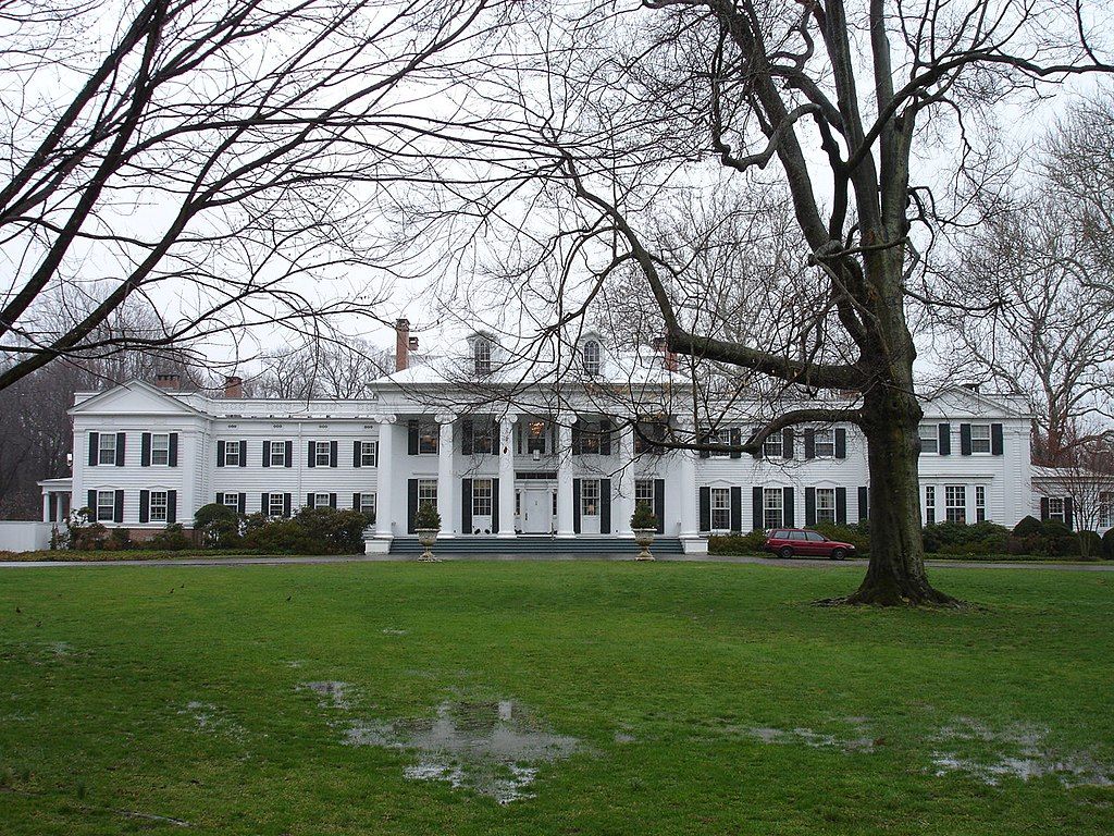 Majestic white building of Drumthwacket