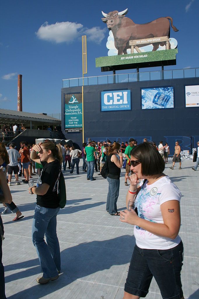Visitors at Durham Bulls Athletic Park