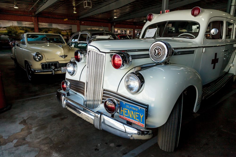 A vintage vehicle in Zimmerman Automobile Driving Museum