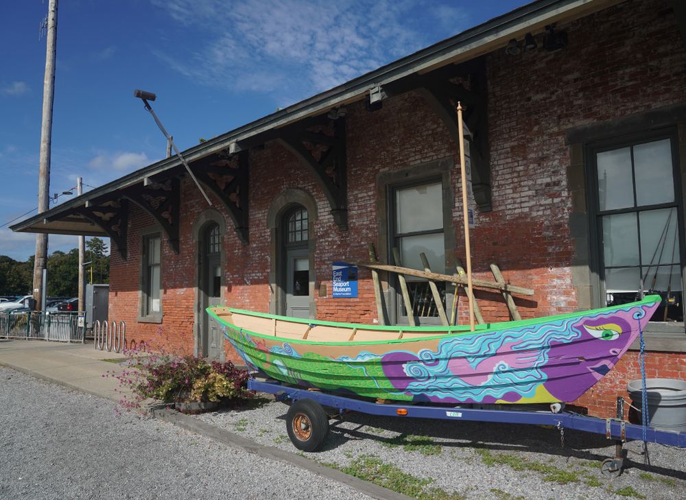 Wooden boat at East End Seaport Museum & Marine Foundation
