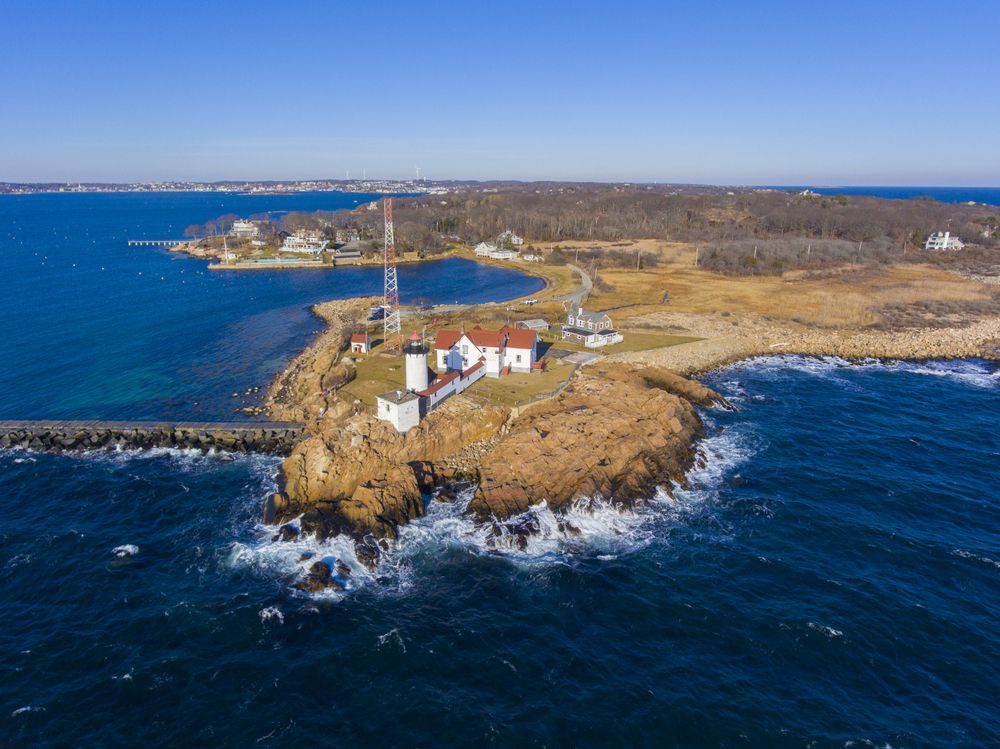Bird's eye view of Eastern Point Lighthouse