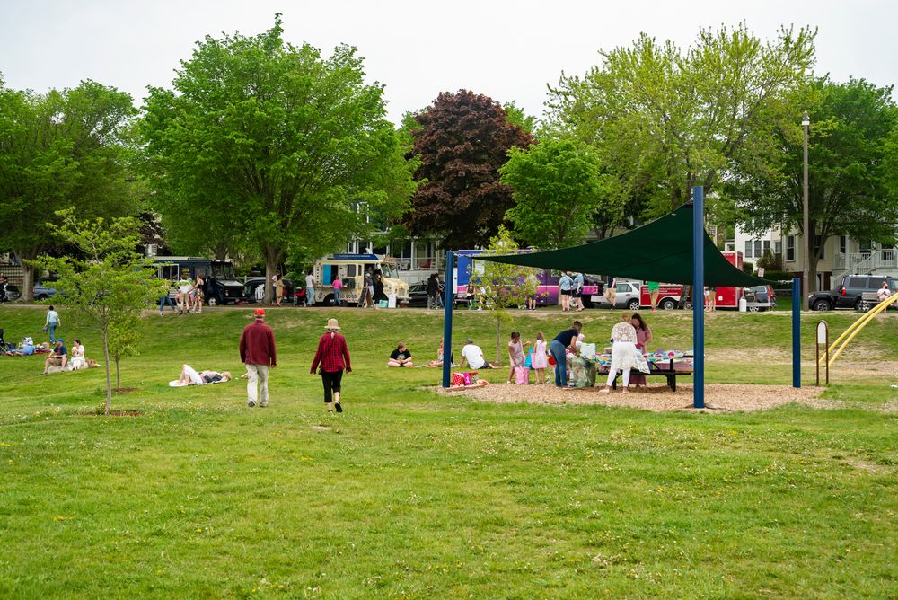 People relaxing at Eastern Promenade