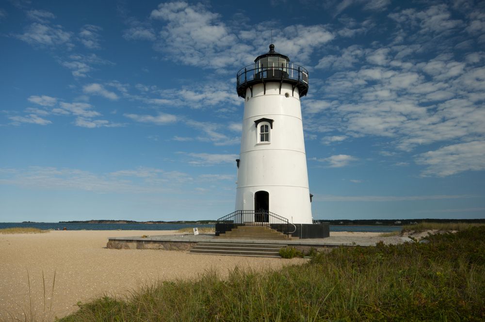 Daytime view of the Edgartown Lighthouse