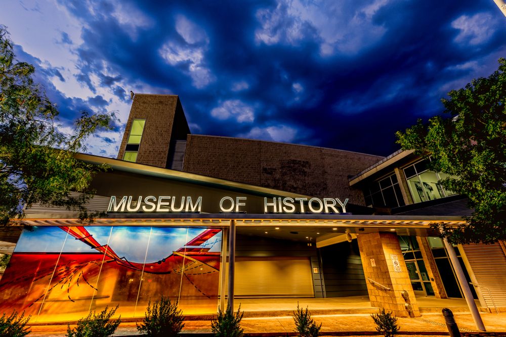 El Paso Museum of History on a stromy night