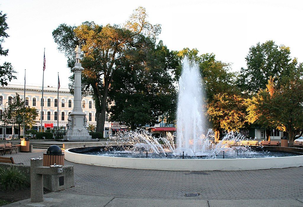 Fountain at Ely Square Park