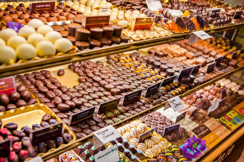 Different varities of chocolate stocked up at English Market