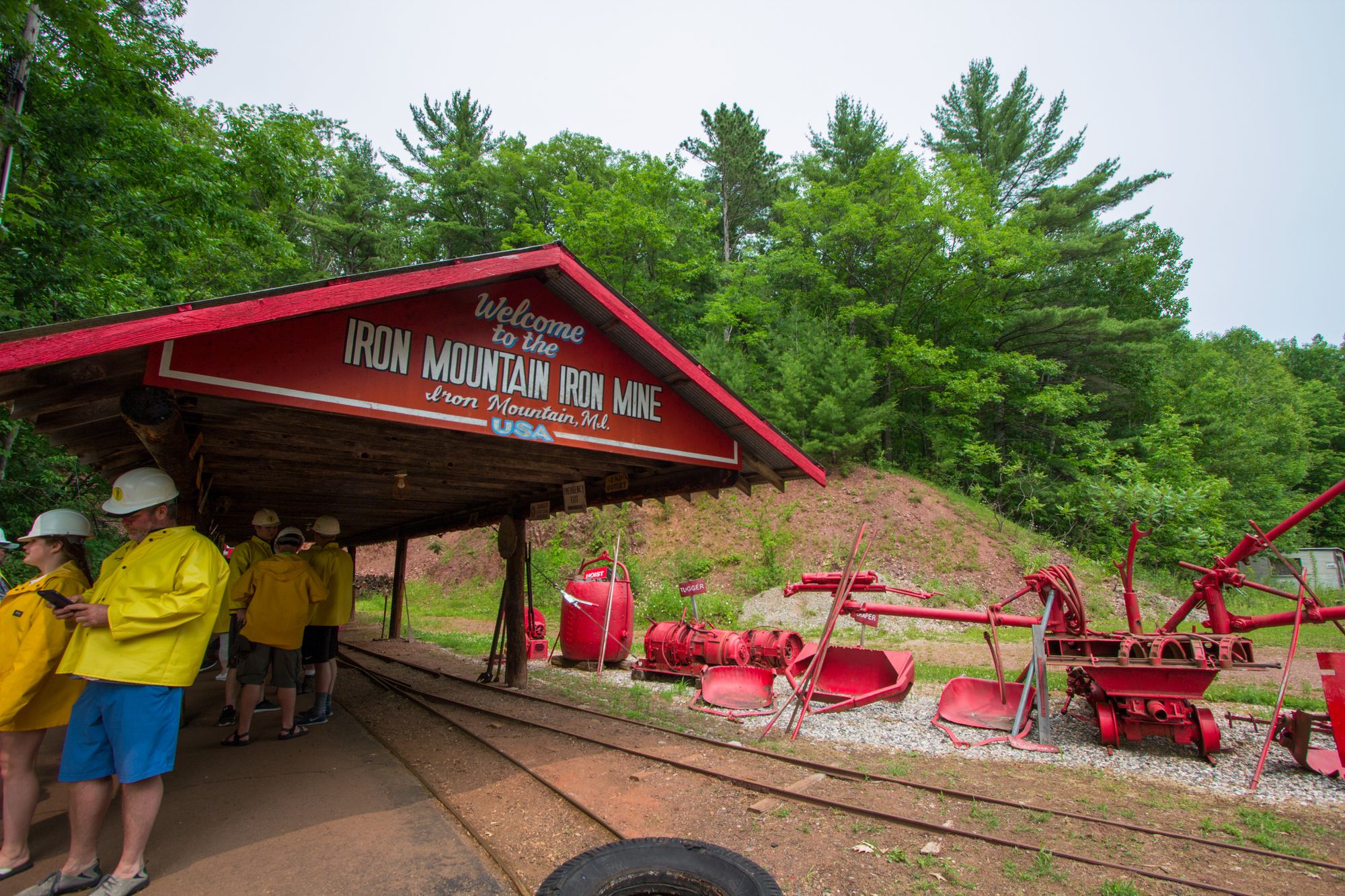 People at the Iron Mountain Iron Mine