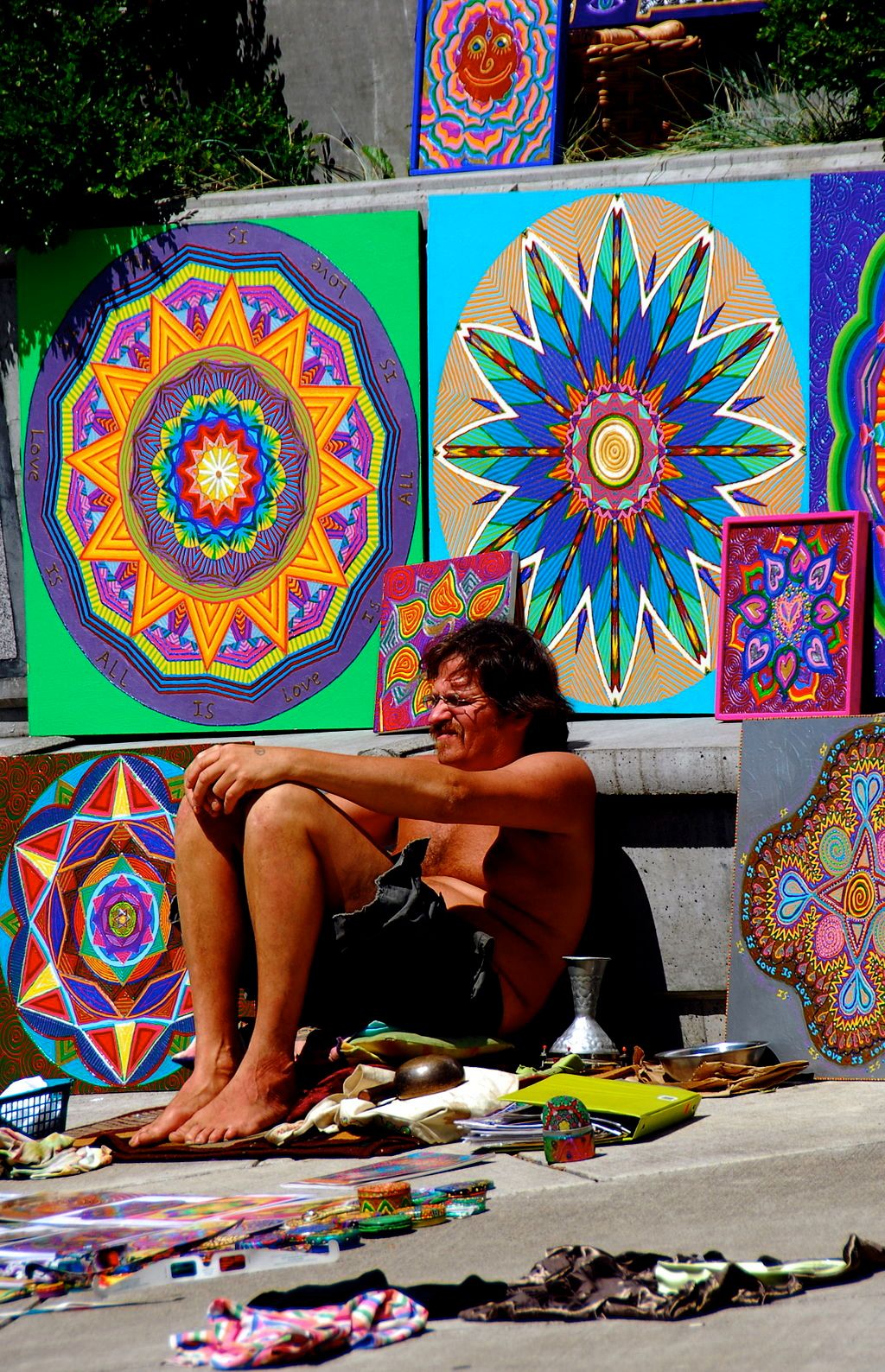 Art vendor at Eugene Saturday Market