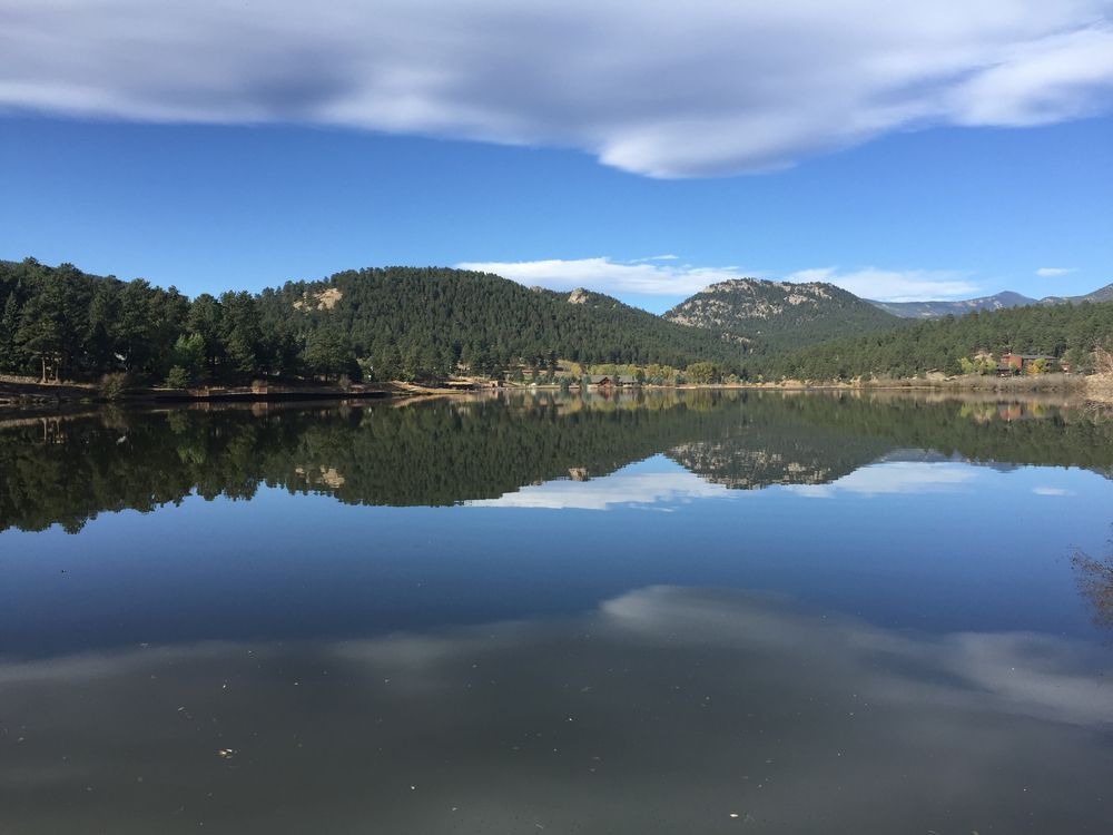 The still waters of Evergreen Lake