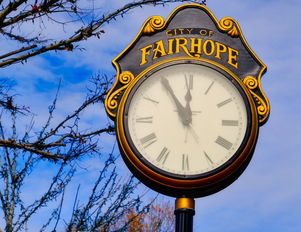 Street clock in Fairhope Downtown