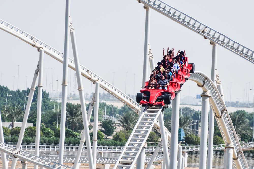 Roller coaster at Ferrari World Abu Dhabi