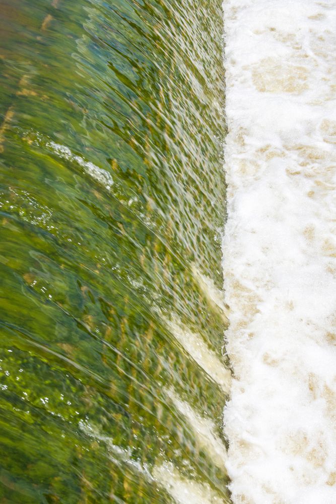 Grand River flowing at Fish Ladder Park