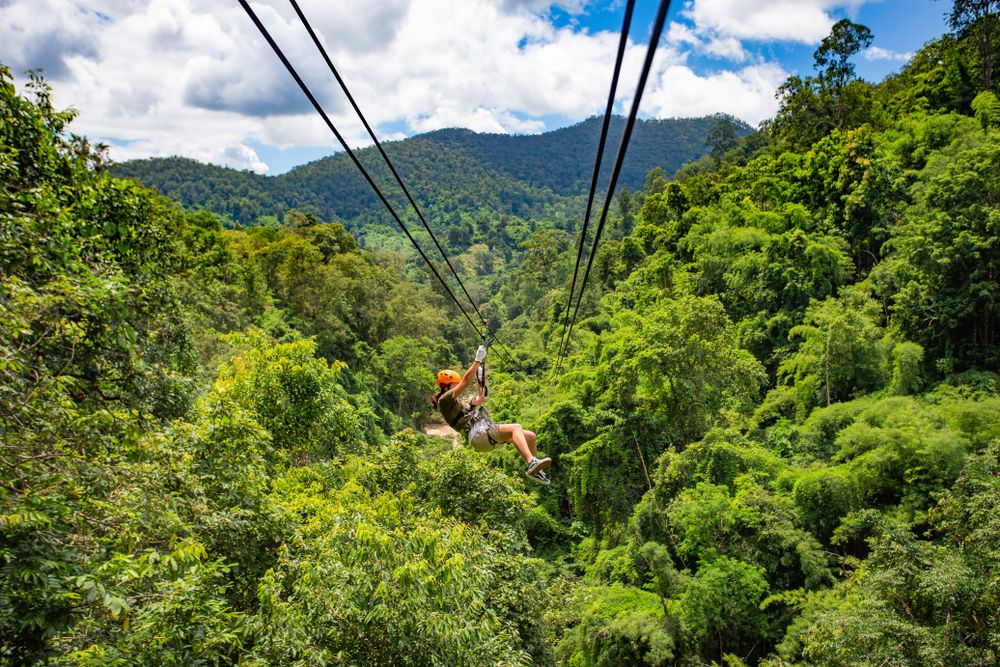 Zip line in Flight of the Gibbon