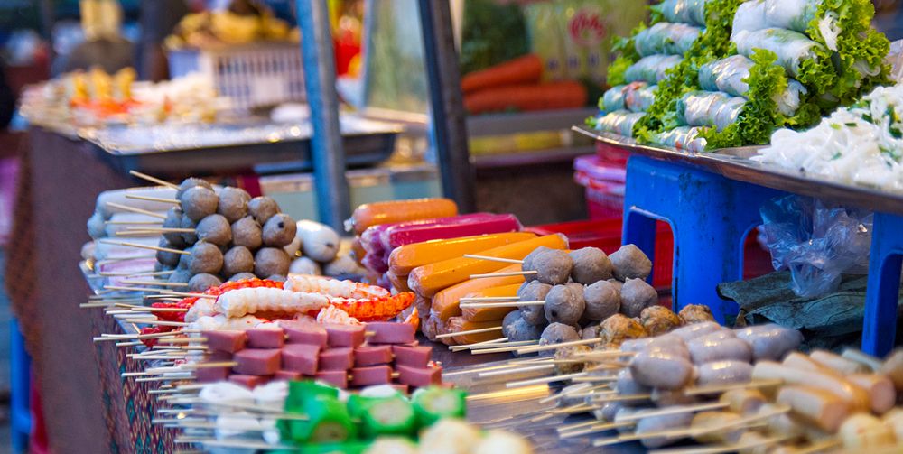 Street food market in Phnom Penh