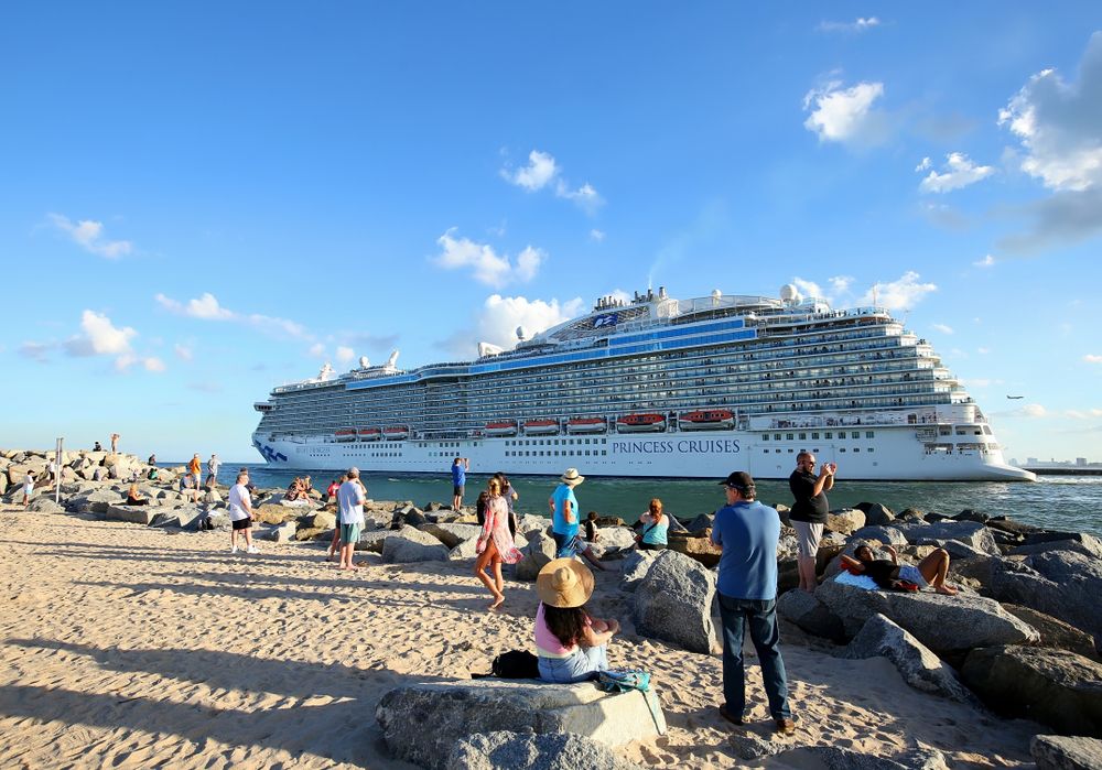 Cruise ship near Fort Lauderdale Jetties