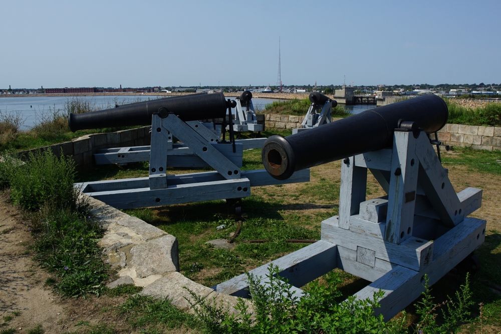 Cannons exhibited at Fort Phoenix State Reservation