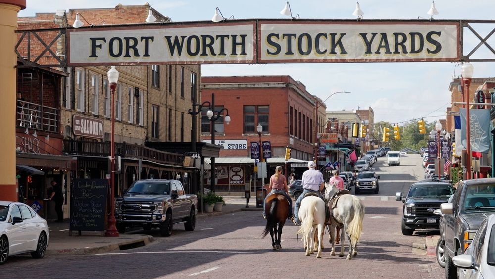 Sign board of Fort Worth Stockyards