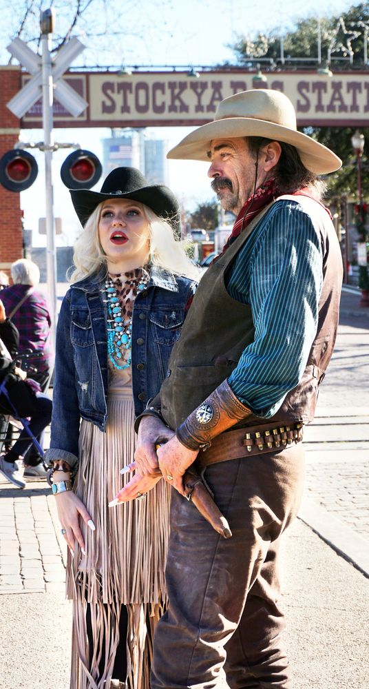 Cowboy and Cowgirl in Fort Worth Stockyards Station
