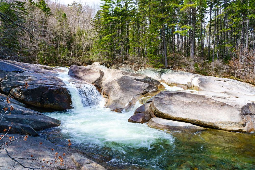 Water flowing from Franconia Falls