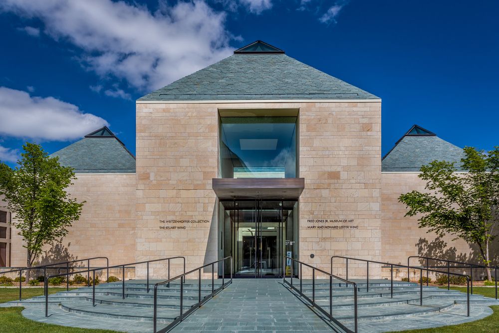Front view of Fred Jones Jr Museum of Art