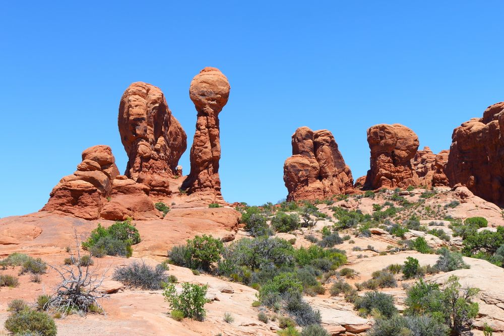 Rock formations at Garden of Eden in Arches National Park