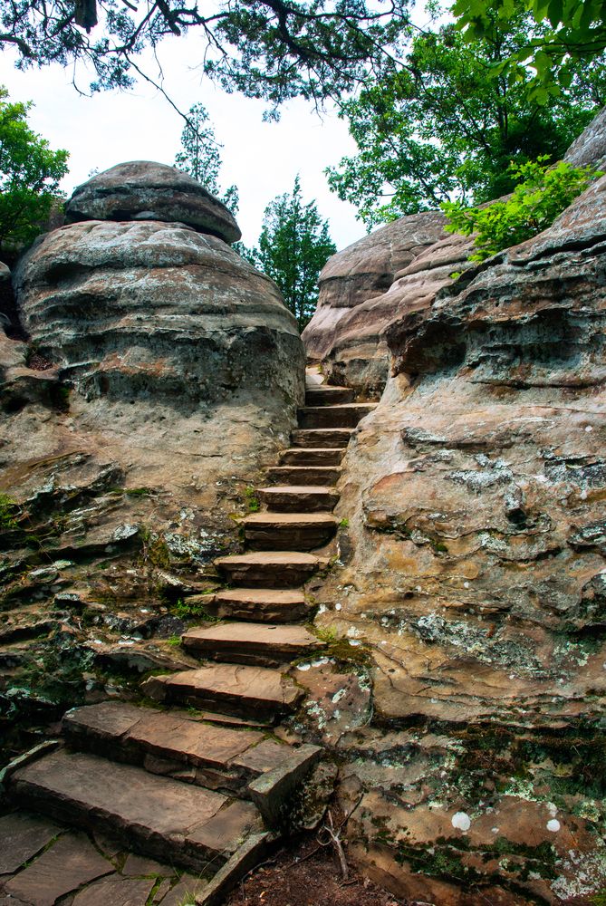 Rock formations and stone steps at Garden of the Gods