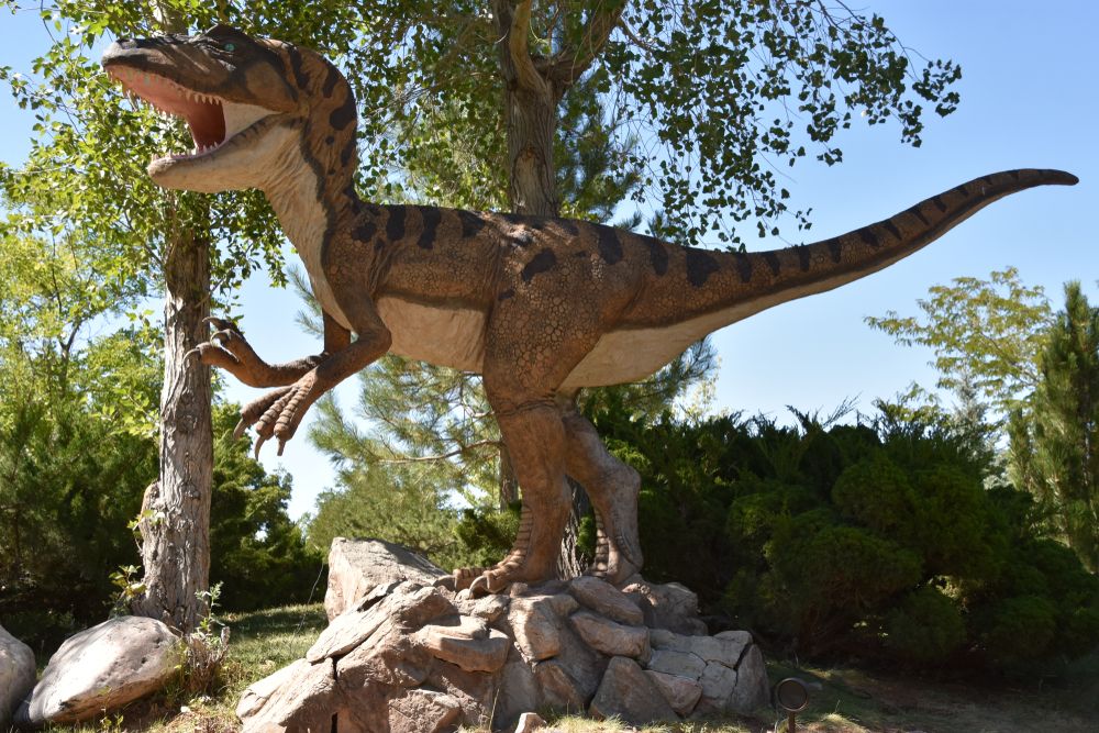 Large dinosaur statue at George S. Eccles Dinosaur Park