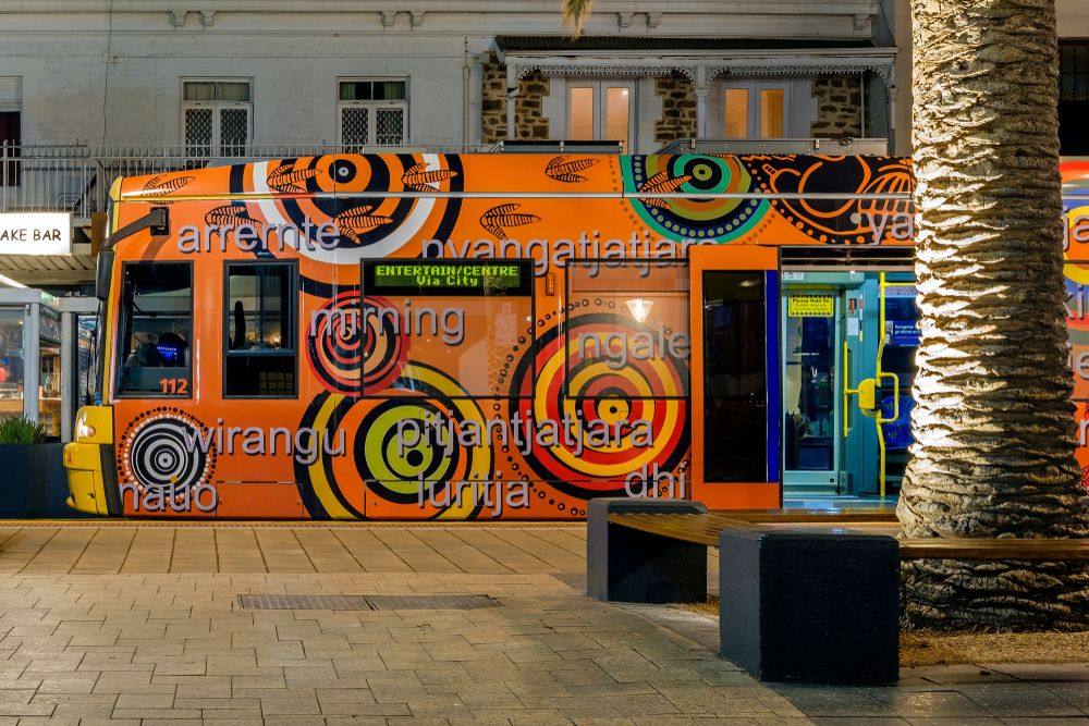 Colorful Glenelg tram at Adelaide