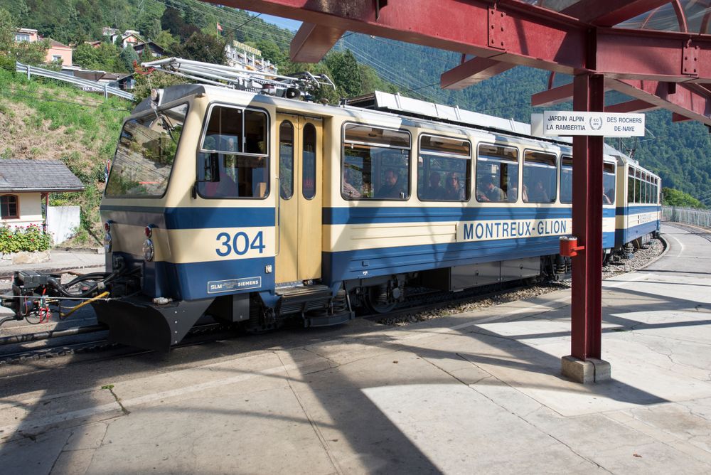 Train of Glion Rochers De Naye Railway