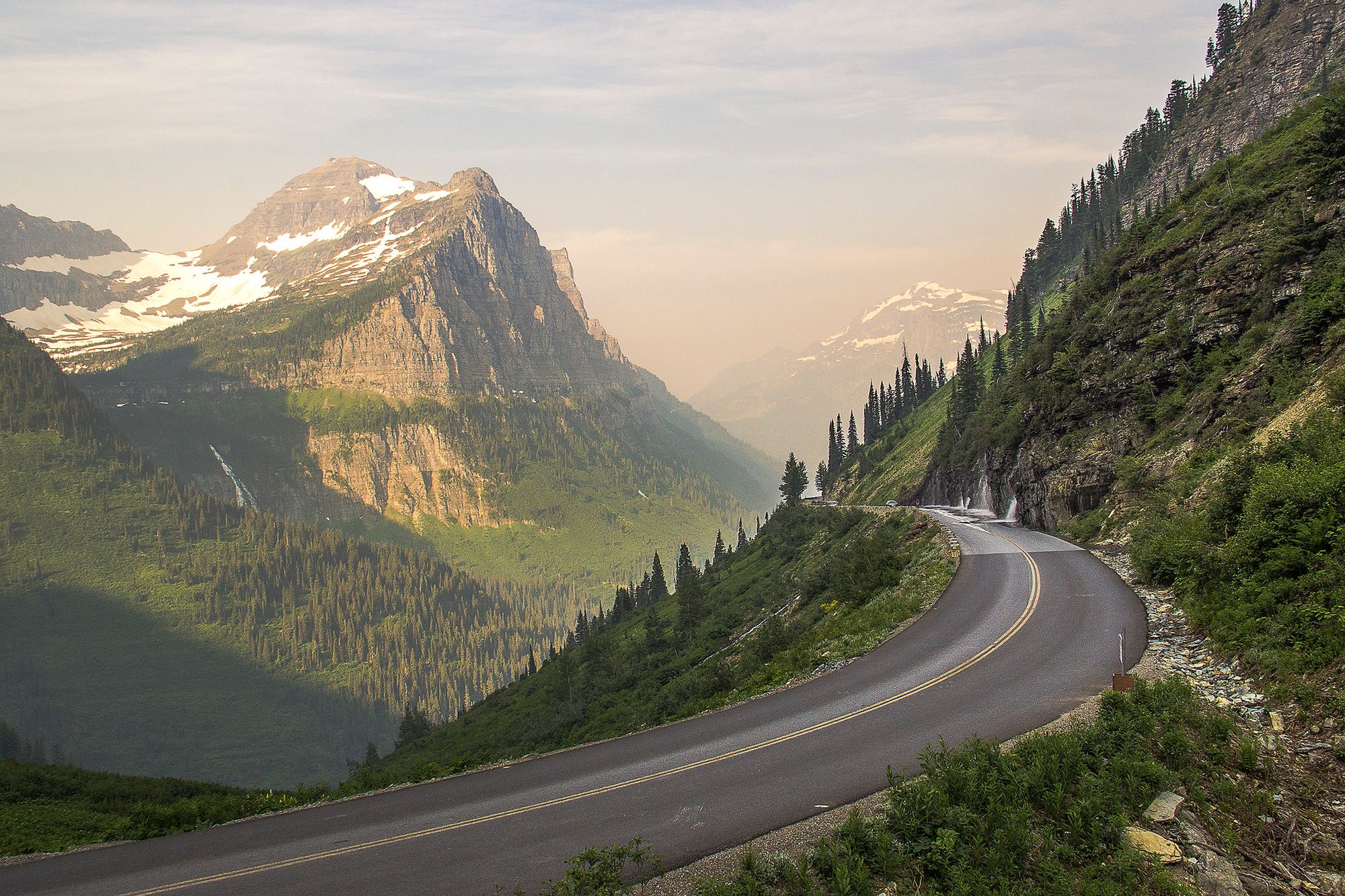 Scenic views along Going-to-the-Sun Road, Montana