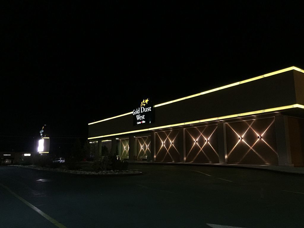 Night view of Gold Dust West Elko Casino